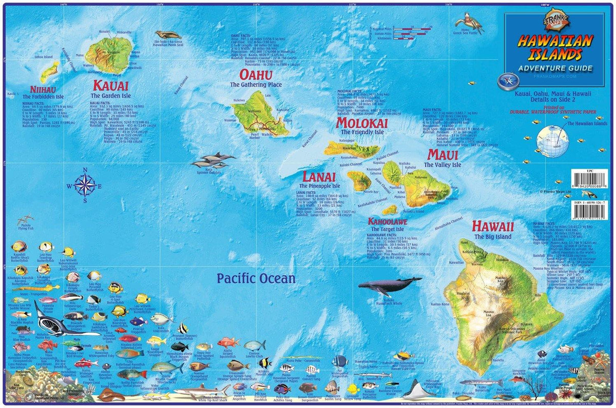 Hawaii Wall Map - Hawaiian Islands Laminated Poster – Franko Maps hawaii-wall-map-hawaiian-islands-laminated-poster-franko-maps