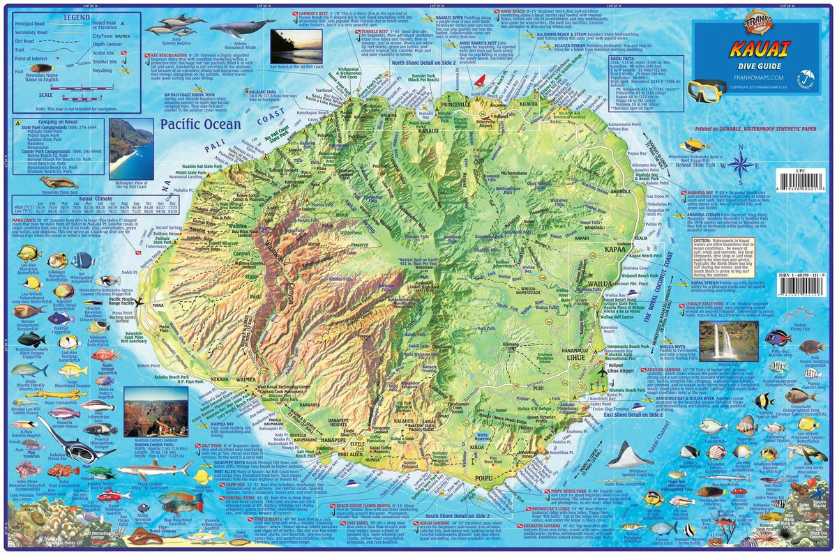 Kauai Dive Map – Franko Maps kauai-dive-map-franko-maps