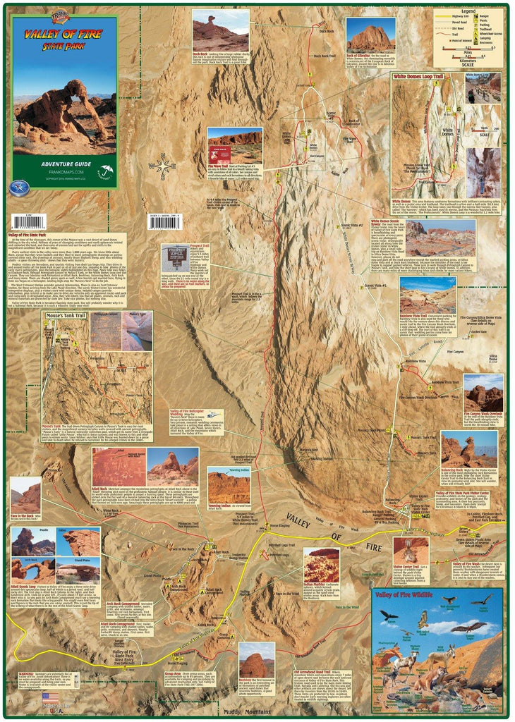 Valley of Fire Adventure Guide Map - Frankos Maps