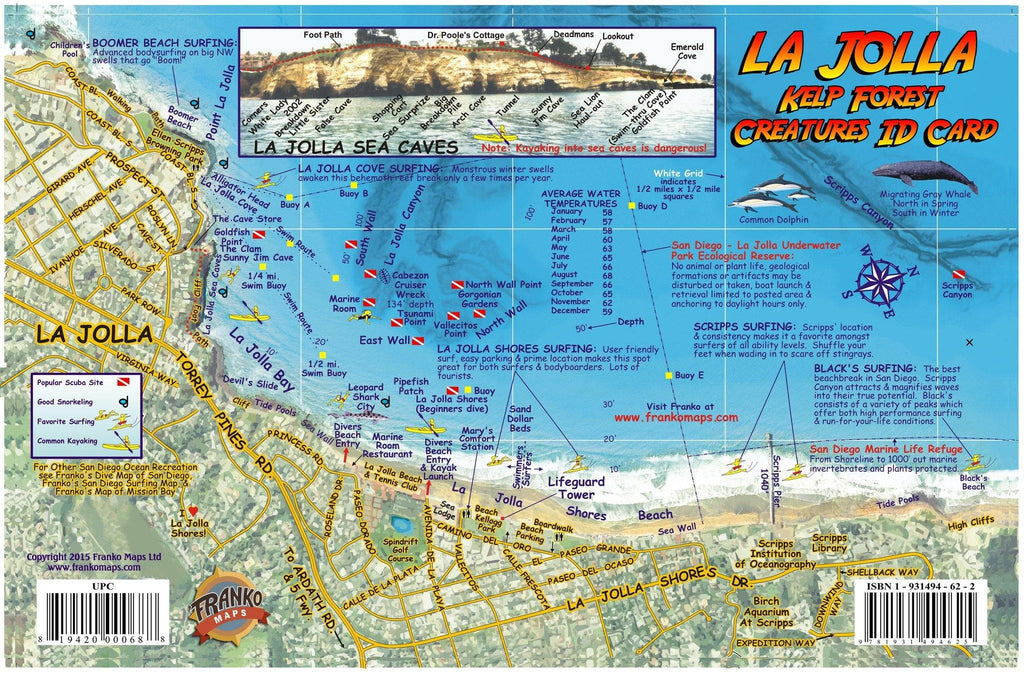 La Jolla Shores Fish Card - Frankos Maps