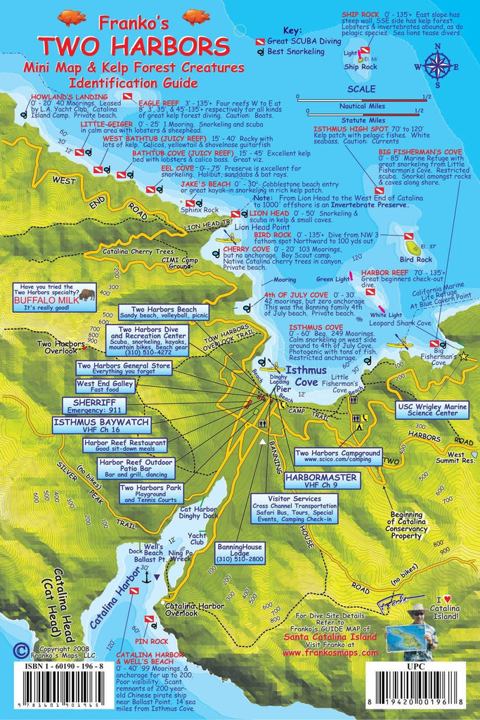 Two Harbors Catalina Fish Card - Frankos Maps