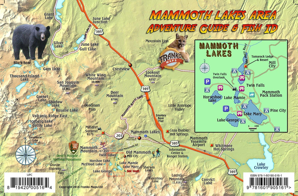Mammoth Lakes Guide & Fish Card - Frankos Maps