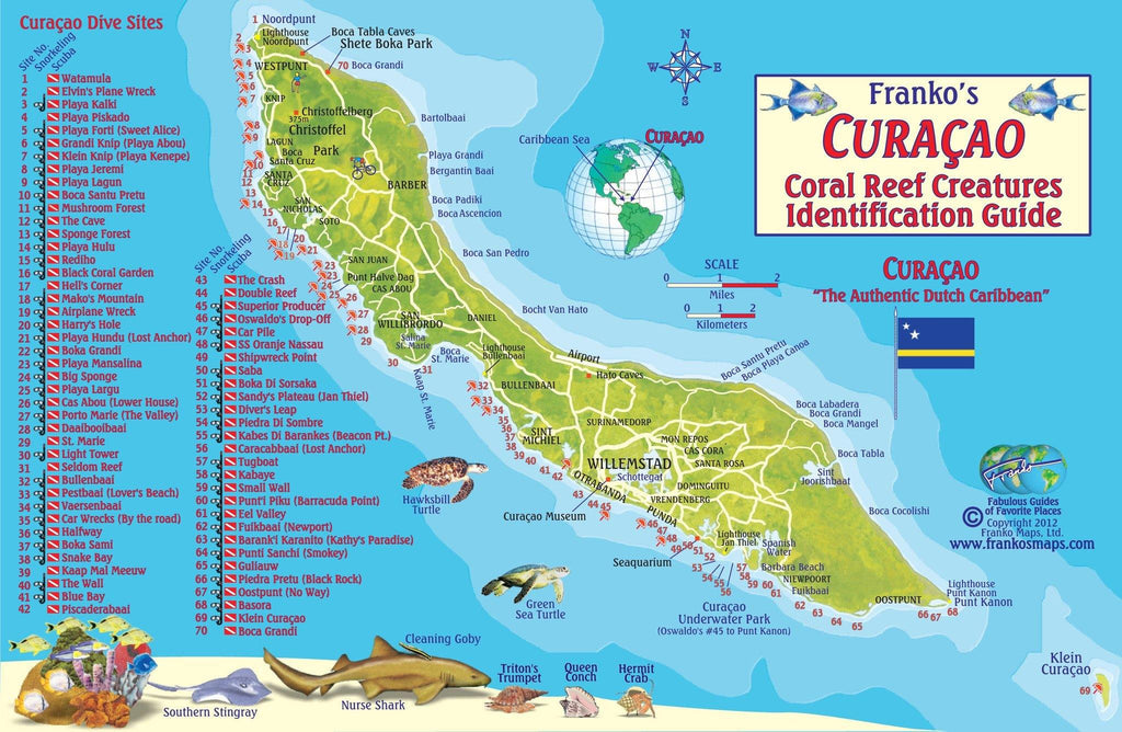 Curacao dive guide and fish id card