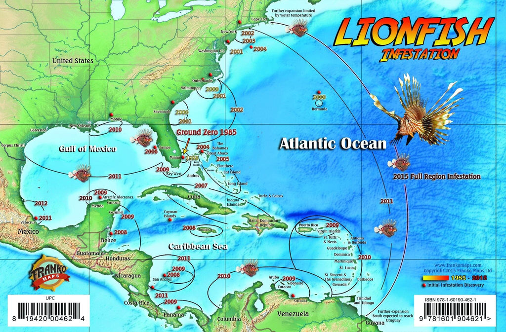 Lionfish infestation map and getting rid of lionfish