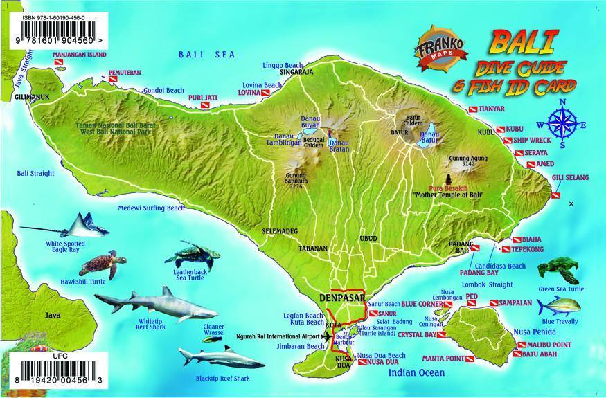 Map of Bali, Indonesia from Franko Maps
