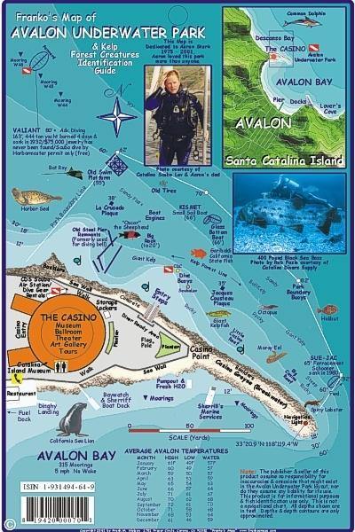 Avalon Underwater Park Fish Card - Frankos Maps