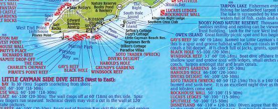 Cayman Islands Dive Map - Frankos Maps