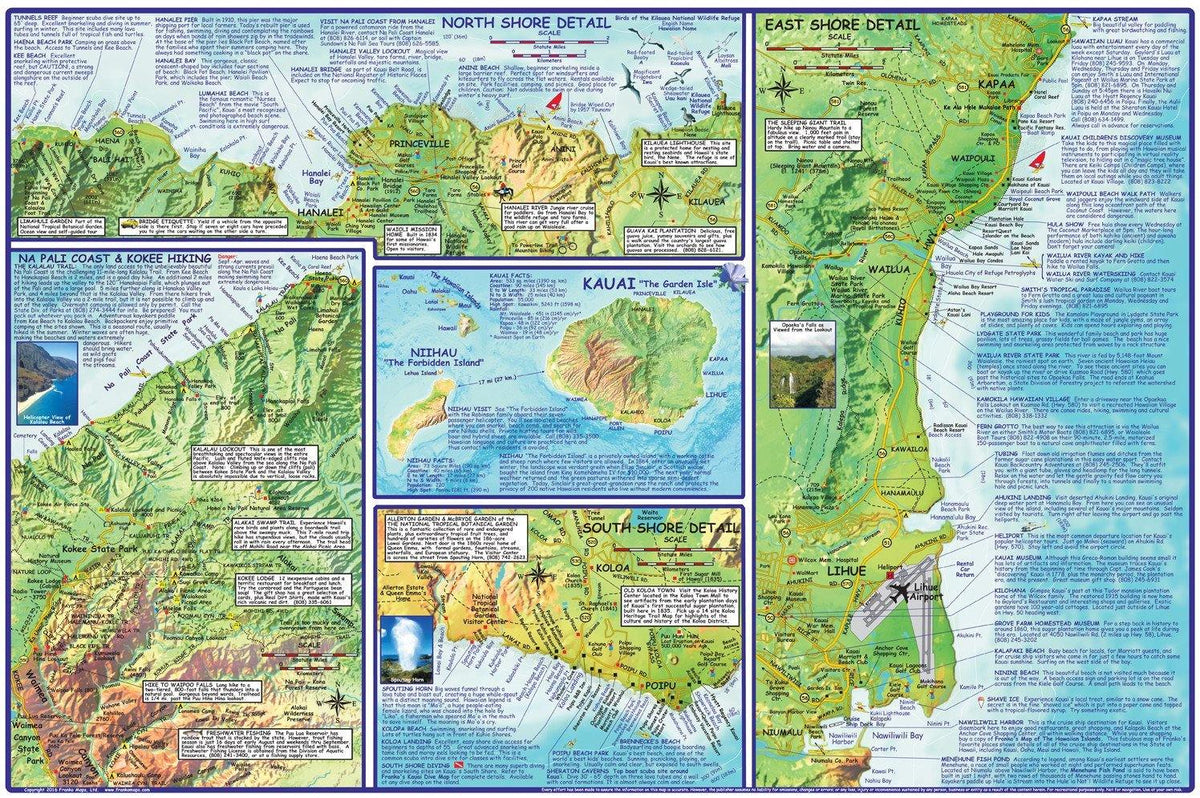 kauai-adventure-guide-map-franko-maps for Free Printable Map Of Kauai Kauai Adventure Guide Map – Franko Maps for Free Printable Map Of Kauai