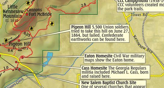 Kennesaw Mountain National Battlefield History Guide & Trail Map - Frankos Maps