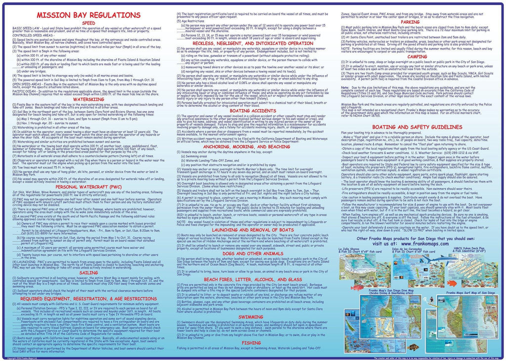 Mission Bay Guide Map - Frankos Maps