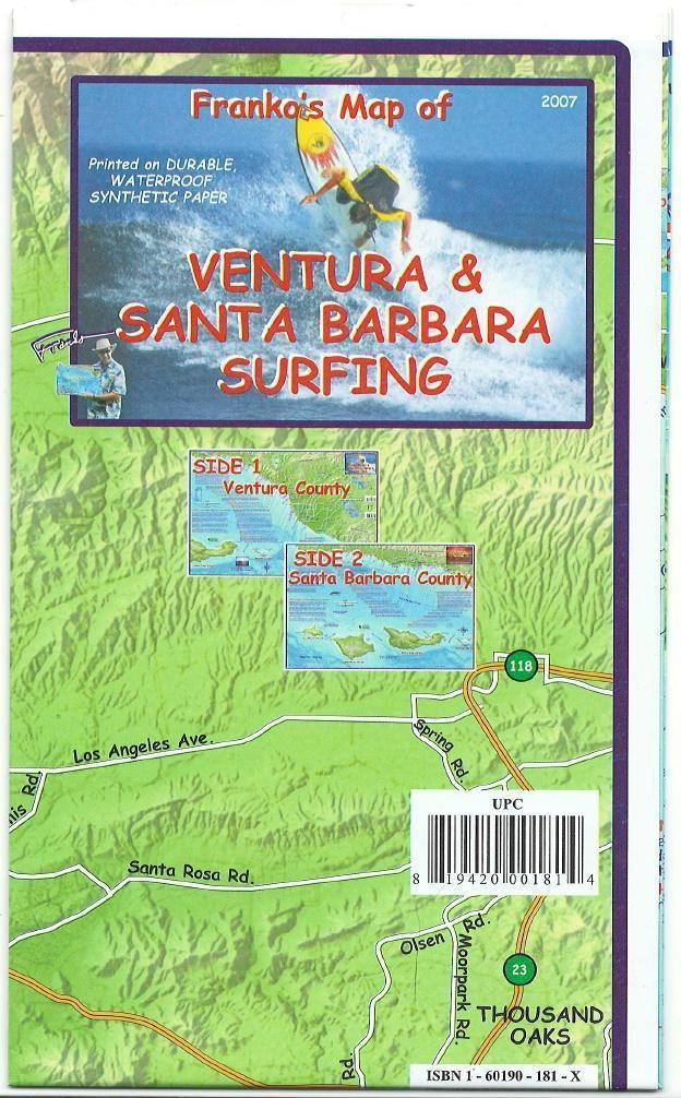 Ventura & Santa Barbara Surfing Map - Frankos Maps