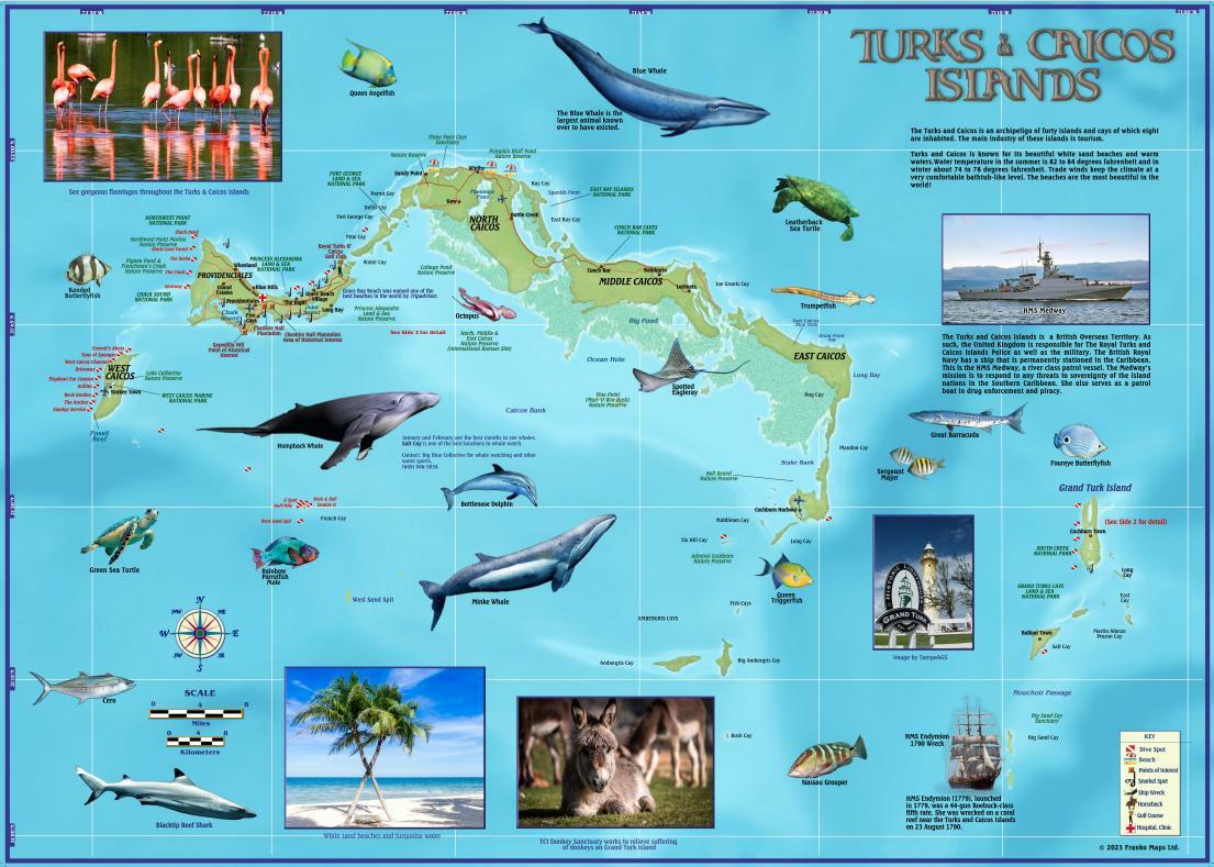 Turks & Caicos Islands Adventure Map – Franko Maps