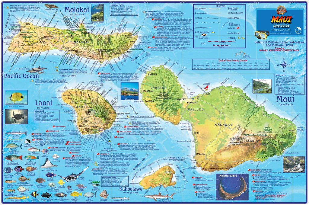 Maui Dive Map - Frankos Maps