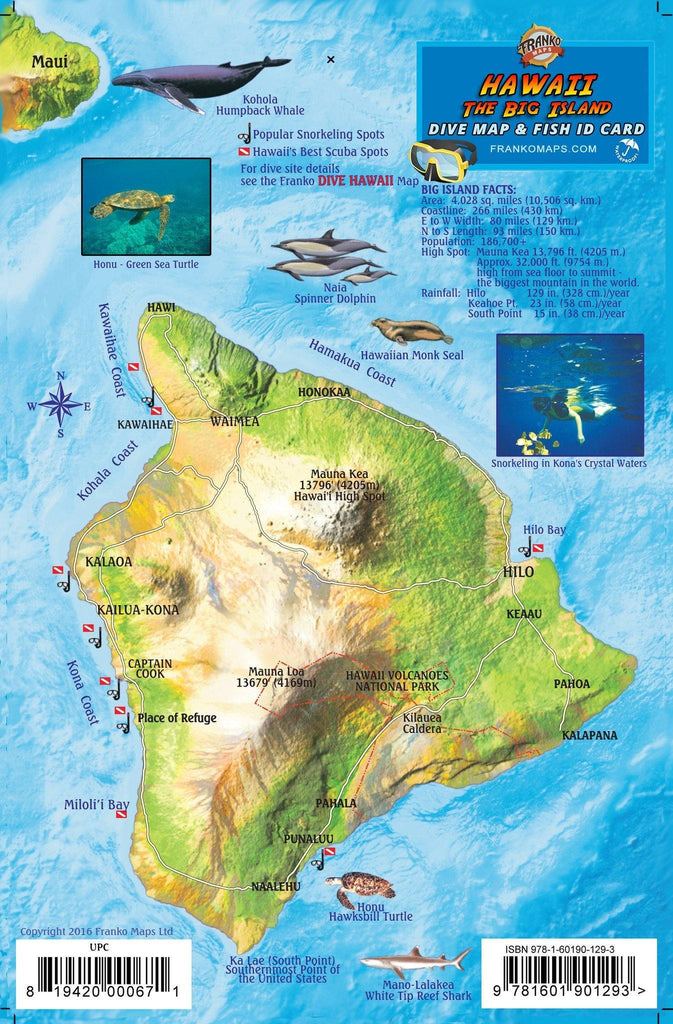 Hawaii "Big Island" Fish Card - Frankos Maps