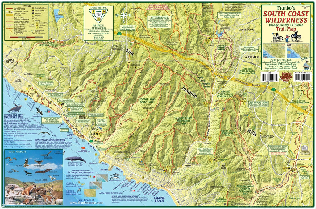 South Coast Wilderness Trail Map - Frankos Maps