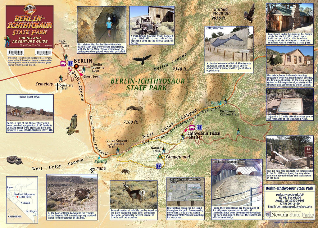 Icthyosaur State Park, Nevada Guide Map
