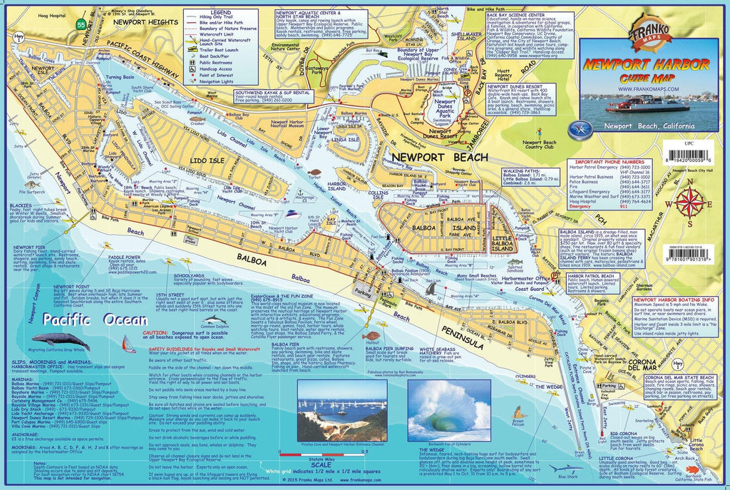 Newport Harbor Guide Map - Frankos Maps