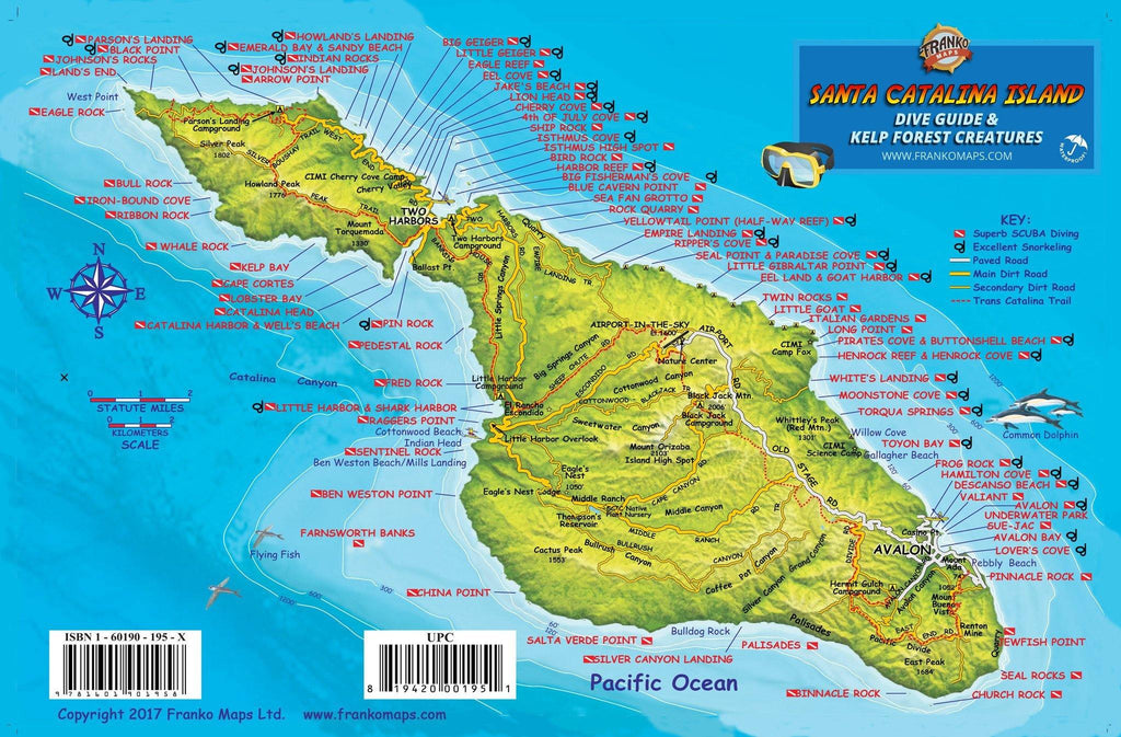 Santa Catalina Island Fish Card - Frankos Maps