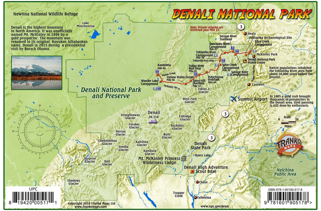Denali National Park Guide Card - Frankos Maps