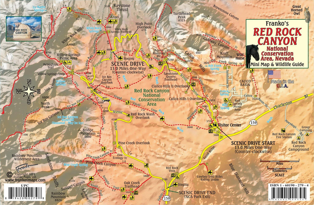 Red Rock Canyon Wildlife Card - Frankos Maps