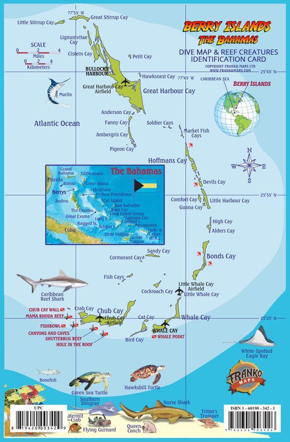 Berry Islands, The Bahamas, Fish Card - Frankos Maps