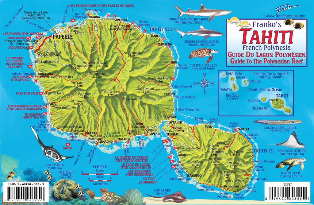 Tahiti Fish Card - Frankos Maps