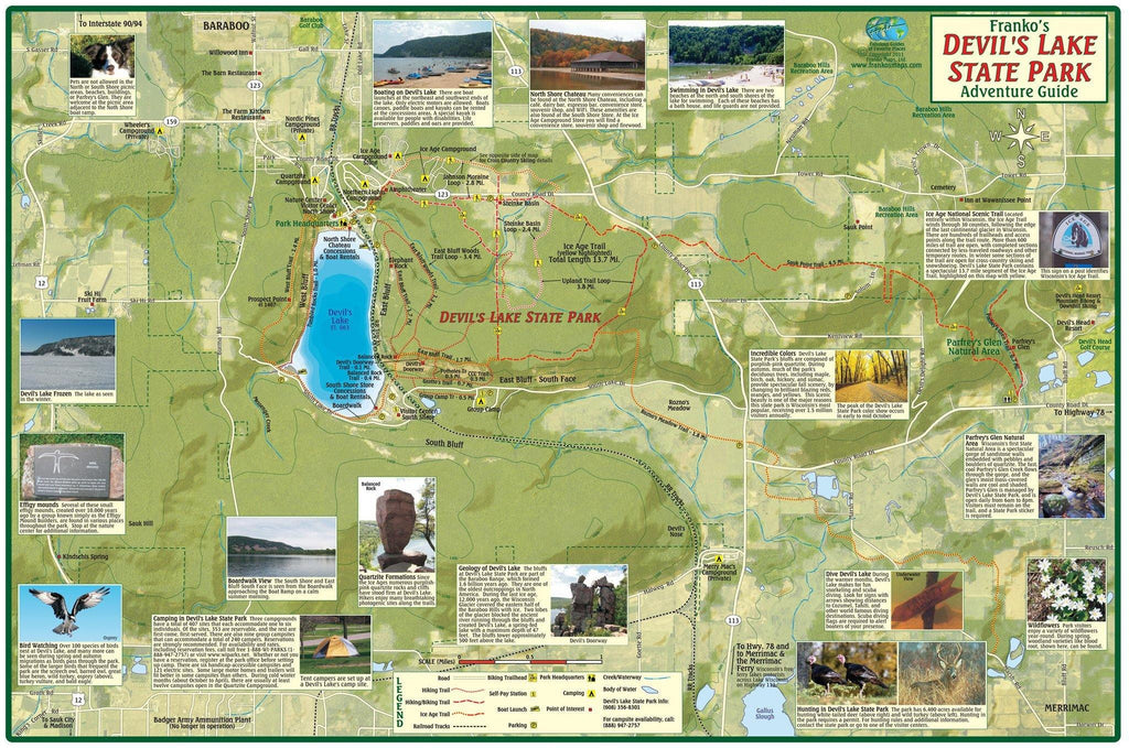 Franko Maps Devil's Lake State Park Adventure Guide