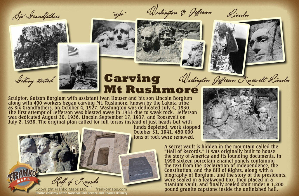 Mt Rushmore National Memorial Card - Frankos Maps