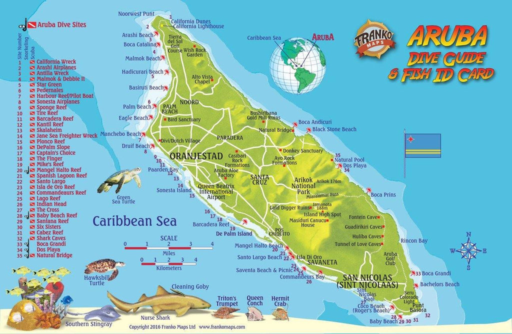 Aruba Fish Card - Frankos Maps