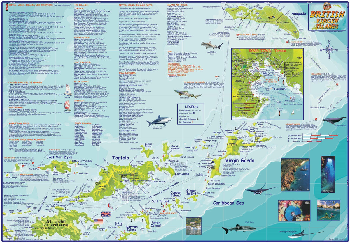 British Virgin Islands BVI Laminated Wall Map – Franko Maps