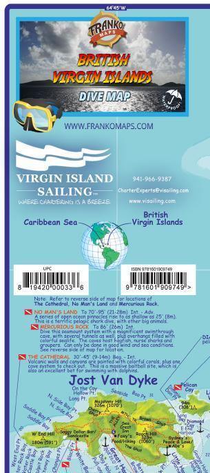 British Virgin Islands BVI Dive Map - Frankos Maps