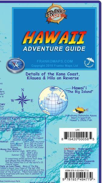 Hawaii "Big Island" Adventure Guide Map - Frankos Maps