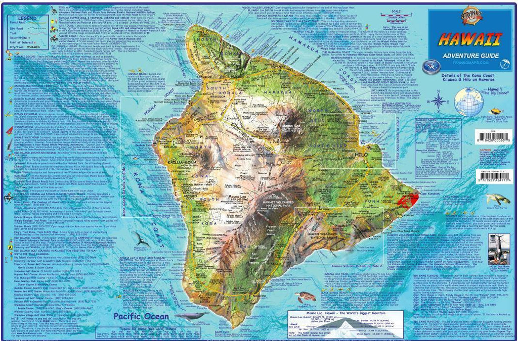 Hawaii "Big Island" Adventure Guide Map - Frankos Maps