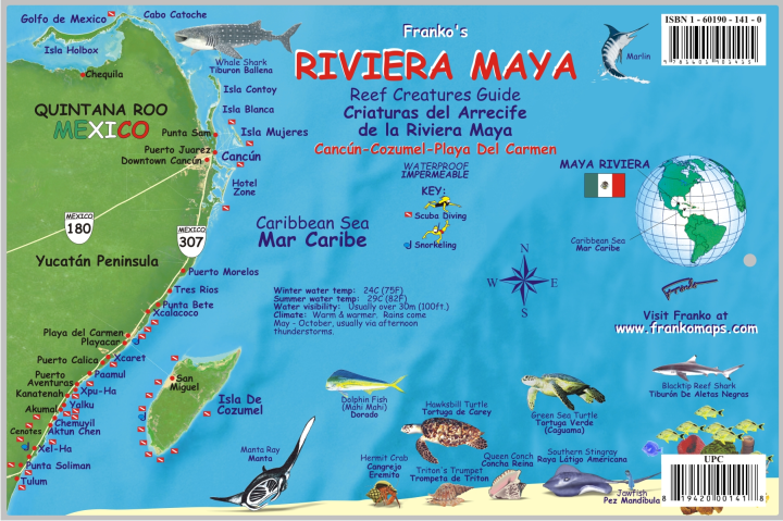 Riviera Maya Fish Card - Frankos Maps