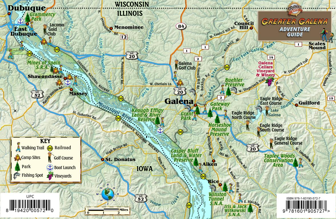 Galena Historic Walking Map Card Franko Maps