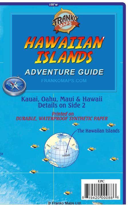 Hawaiian Islands Adventure Guide Map - Frankos Maps