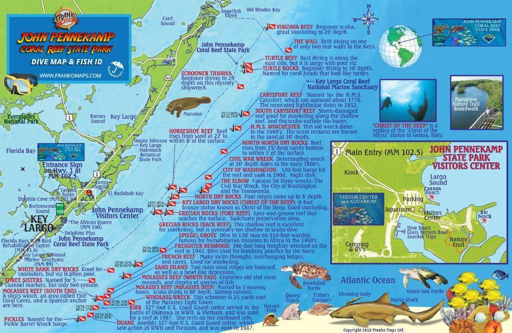 John Pennekamp Coral Reef State Park Fish Card - Frankos Maps