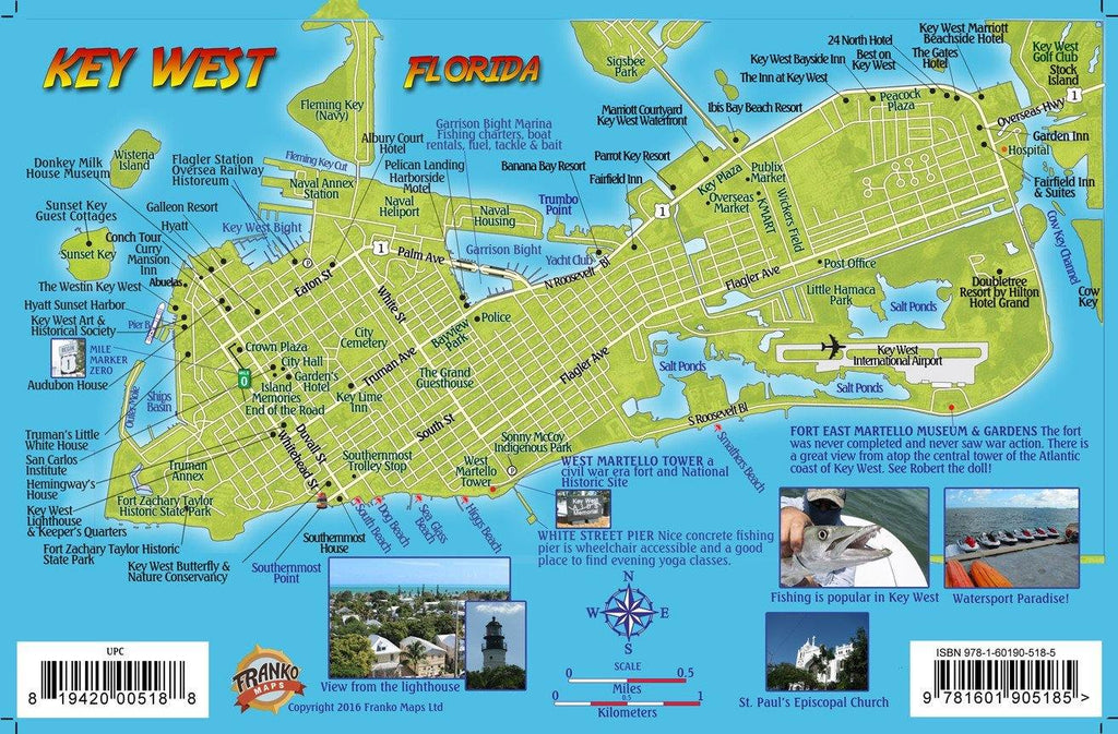 Key West Walking Guide Card - Frankos Maps