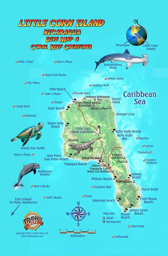 Little Corn Island Fish Card - Frankos Maps