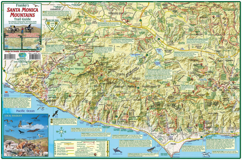 Santa Monica Mountains Trails Map - Frankos Maps