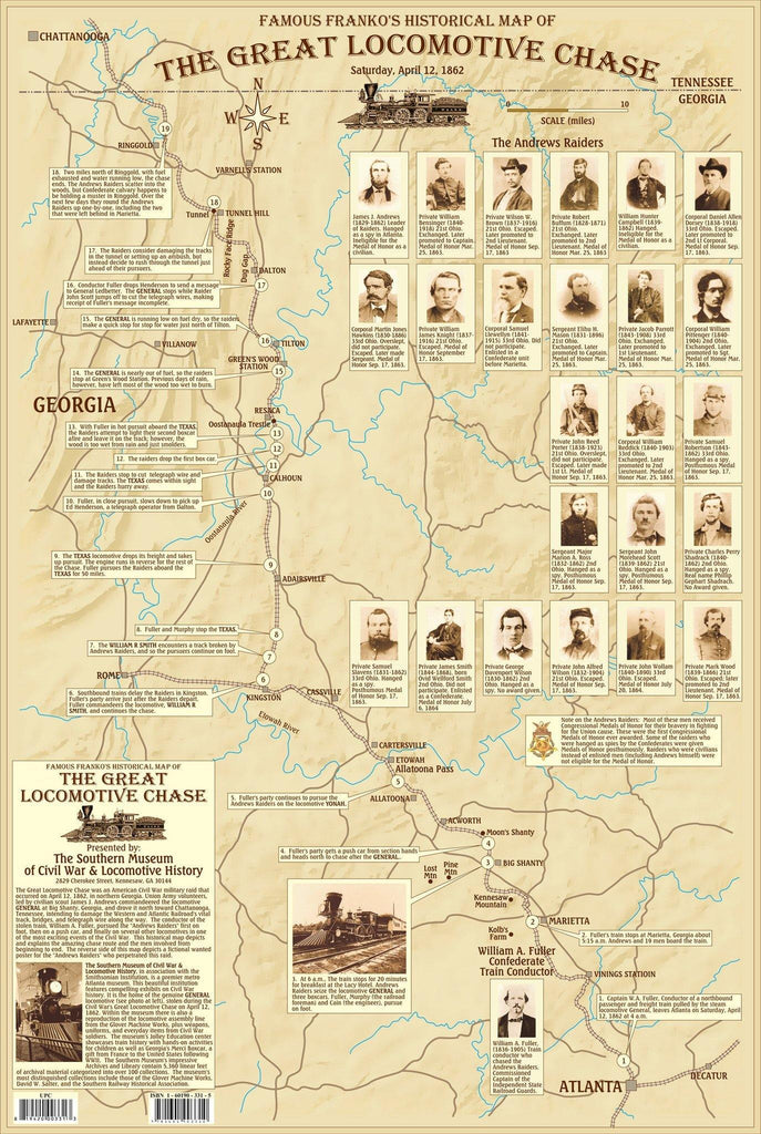 Great Locomotive Chase Map - Frankos Maps