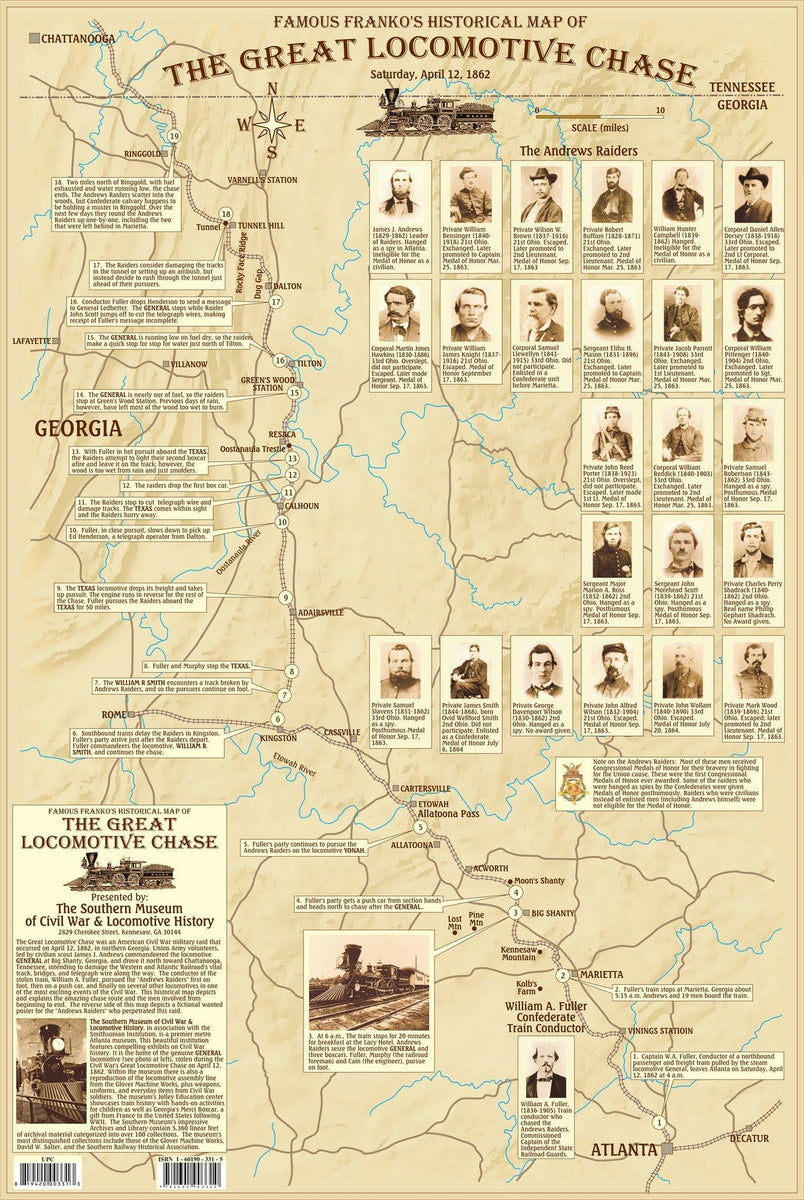Great Locomotive Chase Map – Franko Maps
