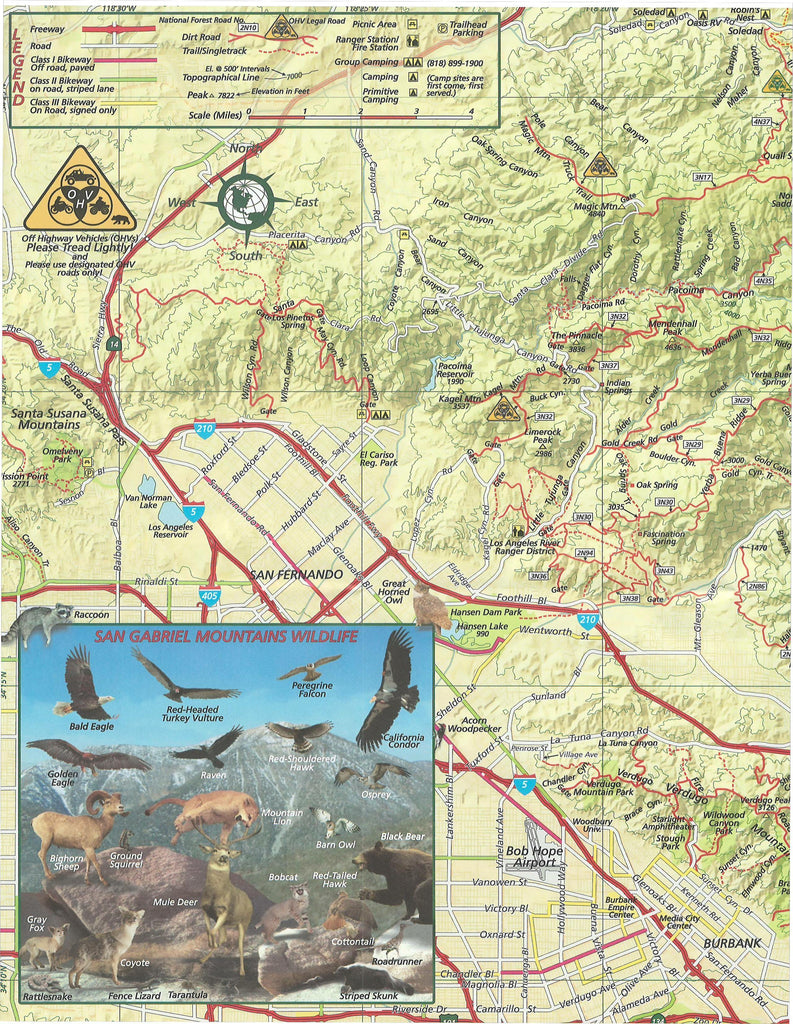San Gabriel Mountains Trail Map - Frankos Maps