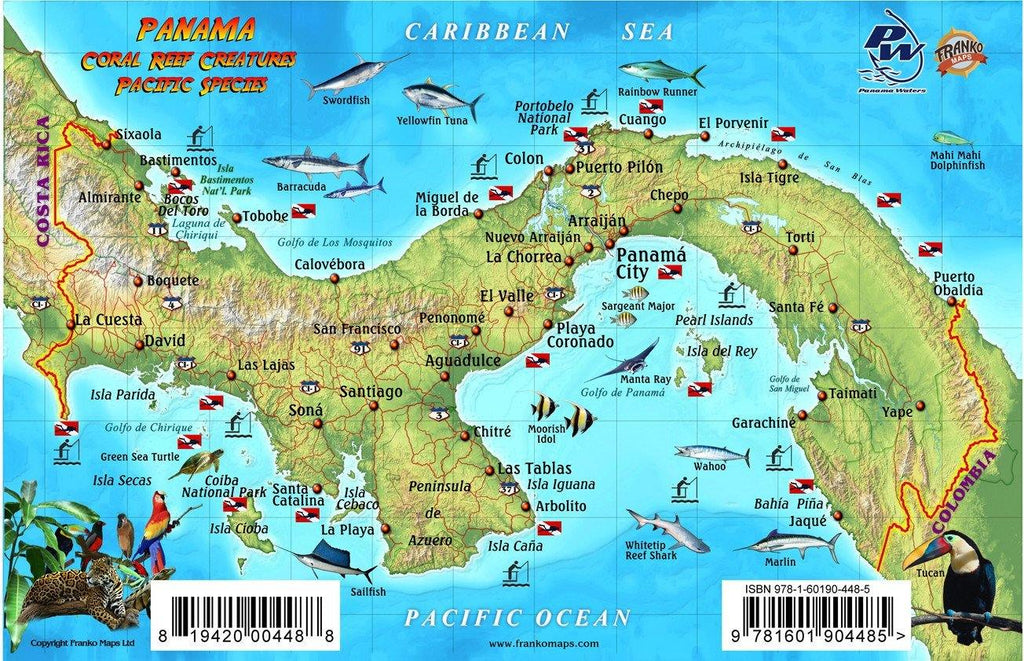Panama Pacific Fish Card - Frankos Maps